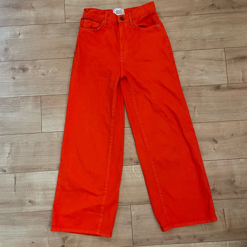 BDG Urban Outfitters High and Wide Red/orange jeans size 26